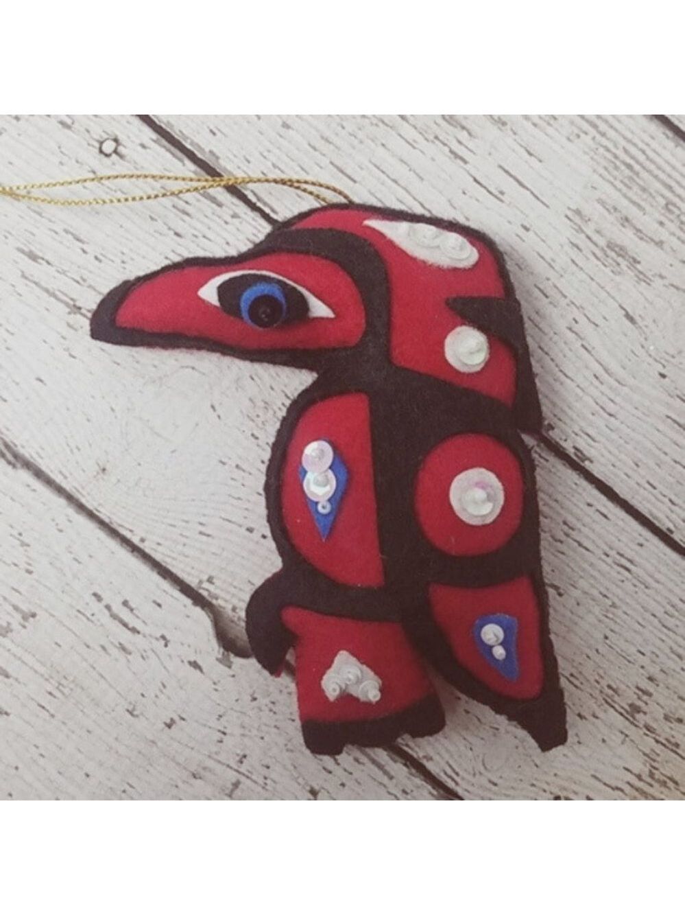 Alaskan Sparkly silhouette Eagle ornament